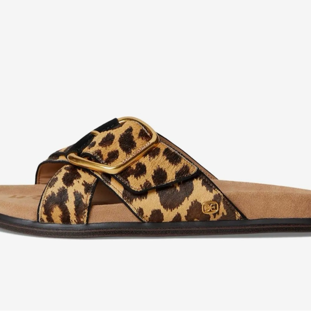 Sam Edelman Darla Leopard Sandals with Gold Accent - Picture 3 of 3